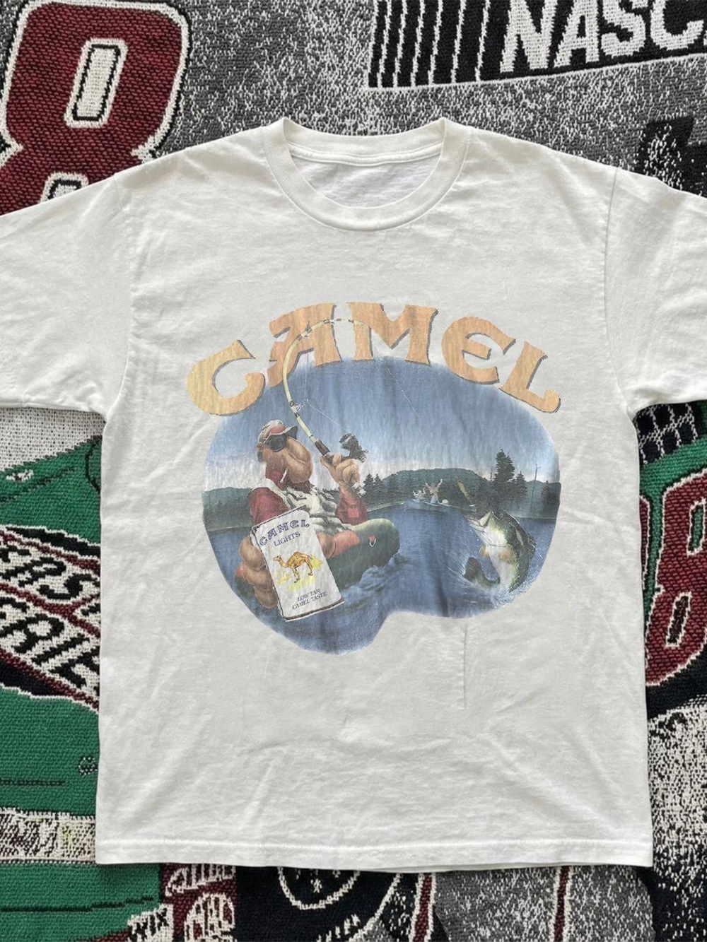 Gildan White Camel Graphic Short-Sleeve T-Shirt